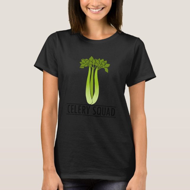 Celery Squad Vegetable Fläkt Ironic Leek T Shirt (Framsida)