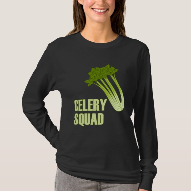 Celery Squad Vegetables Healthy Leeks T Shirt (Framsida)