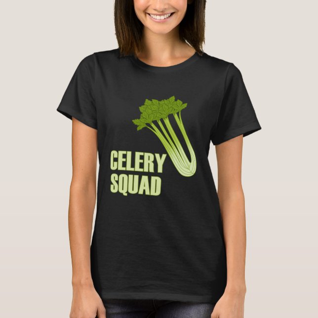 Celery Squad Vegetables Healthy Leeks T Shirt (Framsida)