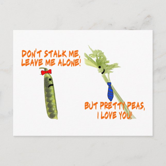 Celery Stalker & Söt Peas Vykort (Framsida)