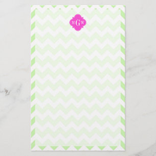 Celery Wht Chevron Shock rosa Quatrefoil 3 Monogra Brevpapper