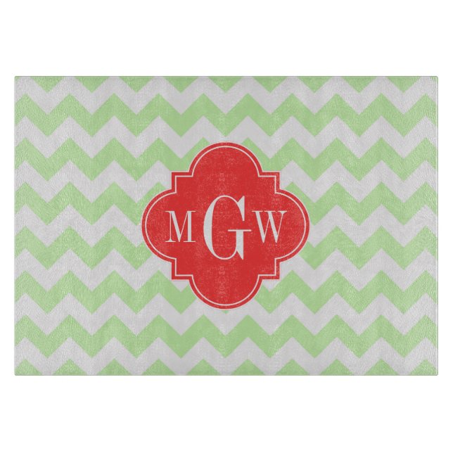 Celery Wihte Chevron Coral Quatrefoil 3 Monogram (Framsidan)