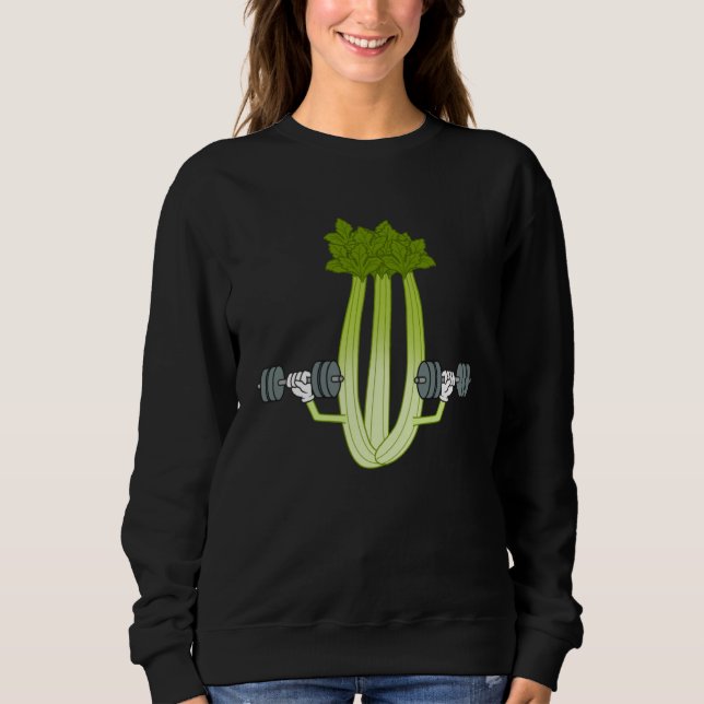 Celery Workout Ironic Gym Powerlifting Leek T Shirt (Framsida)