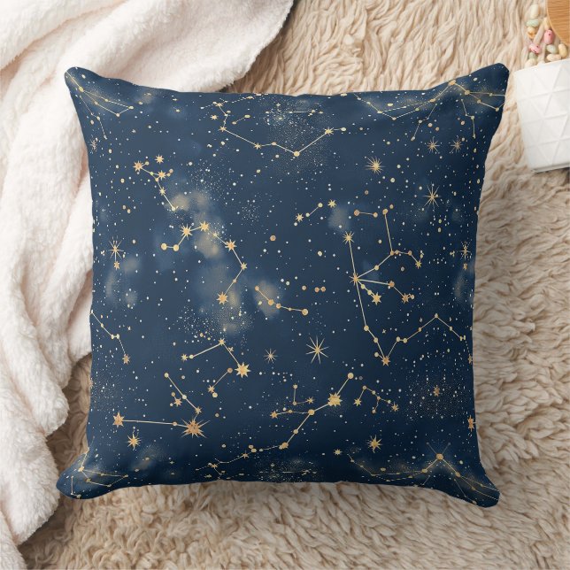 Celest konstellation - stjärnklar natt kudde (Filt)