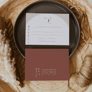 CELESTE Boho Måne & Stars Terracotta OSA Inbjudningar