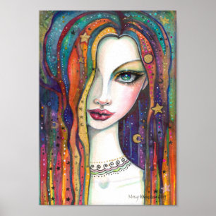 Celestia Bohemisk Celestial Flicka av Molly Harris Poster