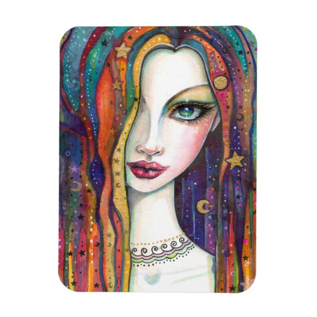 Celestia Bohemisk Skönhet Konst av Molly Harrison Magnet (Vertikal)
