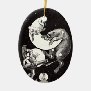 Celestia Mån Himmel Universum Gud Natt Illustratio Julgransprydnad Keramik