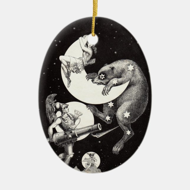 Celestia Mån Himmel Universum Gud Natt Illustratio Julgransprydnad Keramik (Framsidan)