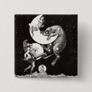 Celestia Måne Himmel Universum Gud Natt Illustrati Knapp