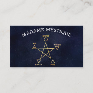 Celestial 5 Inslag Pentagram Psychic Business Visitkort