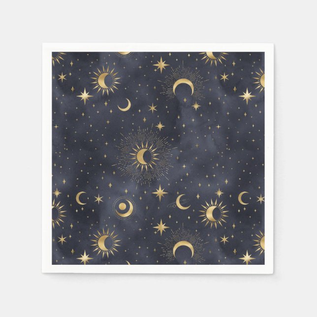 Celestial abstrakt himlar napkins pappersservett (Framsidan)