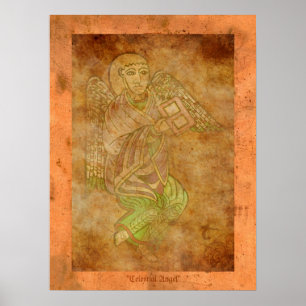 Celestial Angel Medieval Religiösa Art Skriv ut Poster