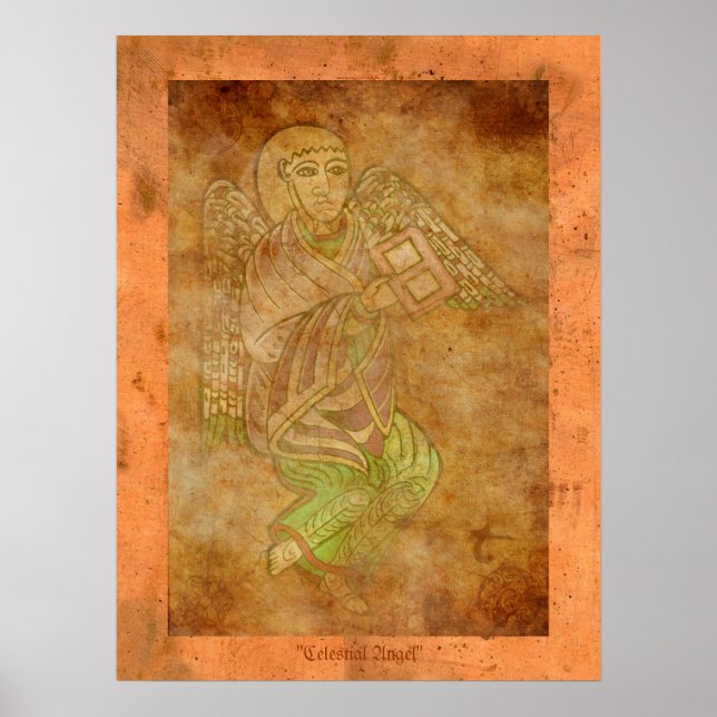 Celestial Angel Medieval Religiösa Art Skriv ut Poster (Framsidan)