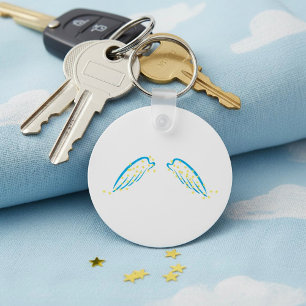 Celestial Angel Vingar med mousserande stjärnor Nyckelring