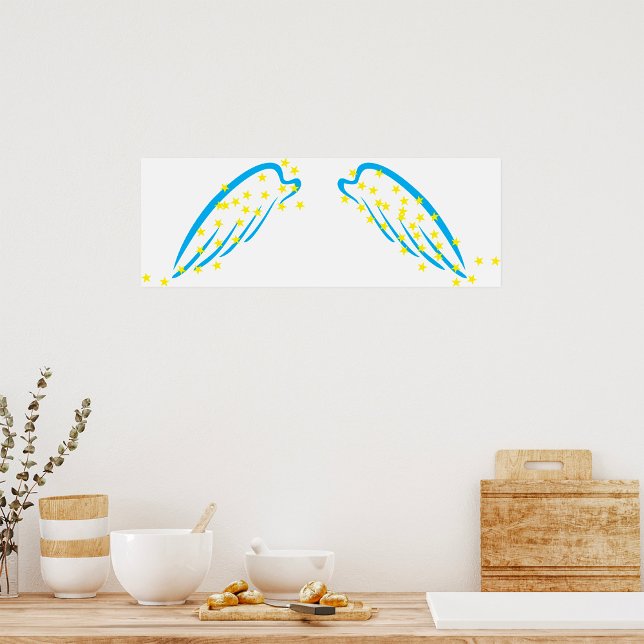 Celestial Angel Vingar med mousserande stjärnor Poster (Skapare uppladdad)