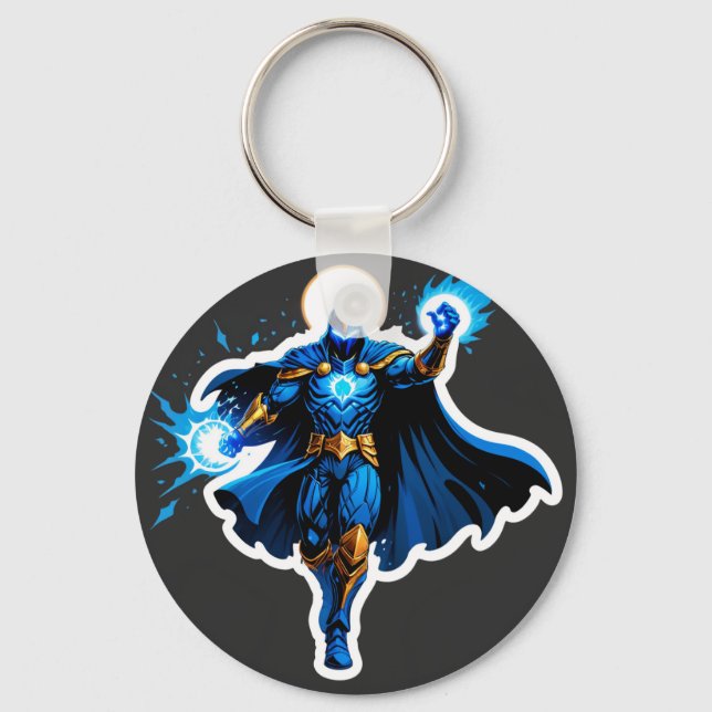 Celestial Arc Knight – Blå Energiframgång Nyckelring (Framsida)