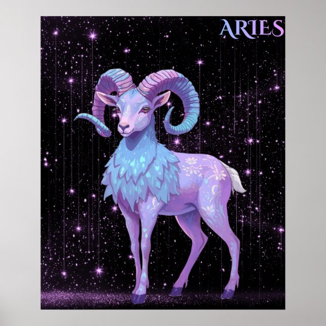 Celestial Aries – Astrology Art Poster (Framsidan)