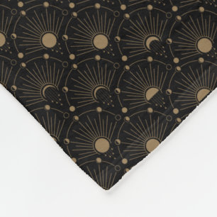 Celestial Art Deco 1920's Vintage Måne och Stars Fleecefilt