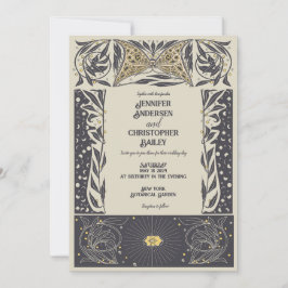 Celestial Art nouveau Mystical Bröllop Inbjudningar