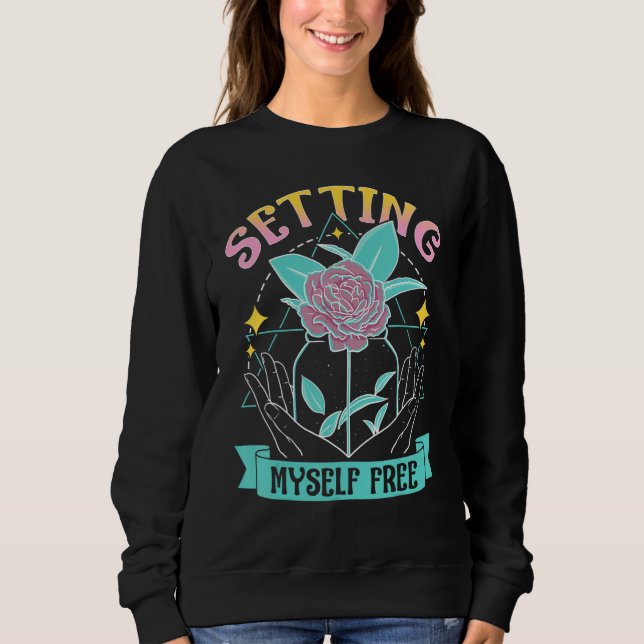 Celestial Art Setting Myself Free Open Hands Line  T Shirt (Framsida)