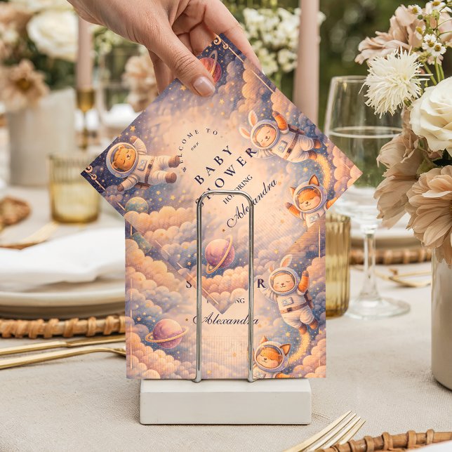 Celestial Astronaut Neutral Space Baby Shower Pappersservett (Skapare uppladdad)