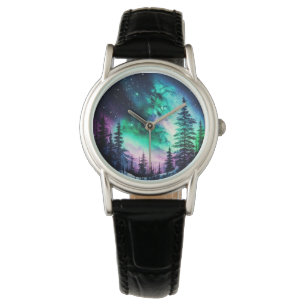 Celestial Aurora Borealis Northern Ljus Vivid Armbandsur