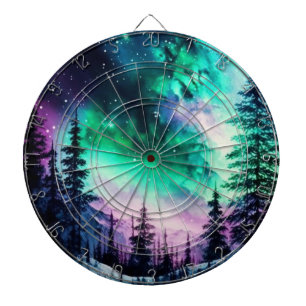Celestial Aurora Borealis Northern Ljus Vivid Darttavla