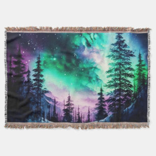 Celestial Aurora Borealis Northern Ljus Vivid Filt
