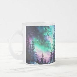 Celestial Aurora Borealis Northern Ljus Vivid Frostad Glasmugg