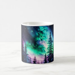 Celestial Aurora Borealis Northern Ljus Vivid Kaffemugg