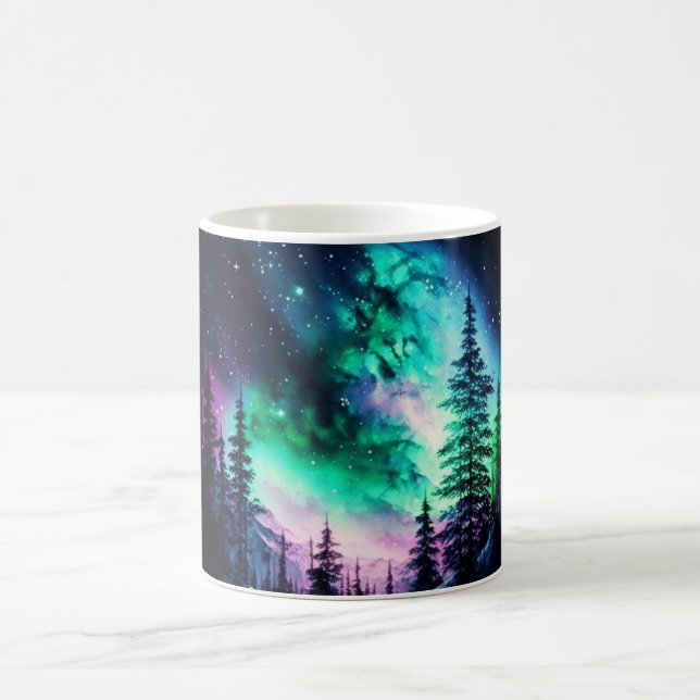 Celestial Aurora Borealis Northern Ljus Vivid Kaffemugg (Center)