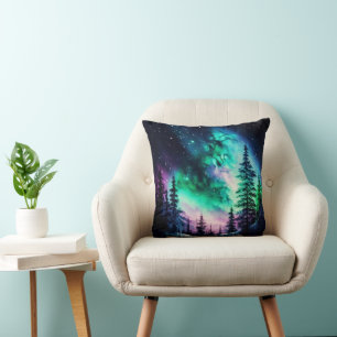 Celestial Aurora Borealis Northern Ljus Vivid Kudde