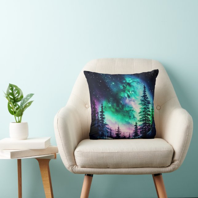 Celestial Aurora Borealis Northern Ljus Vivid Kudde (Stol)