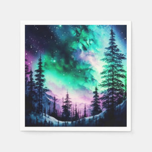 Celestial Aurora Borealis Northern Ljus Vivid Pappersservett