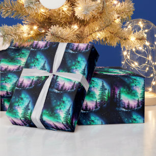 Celestial Aurora Borealis Northern Ljus Vivid Presentpapper