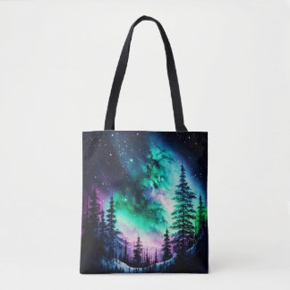 Celestial Aurora Borealis Northern Ljus Vivid Tygkasse