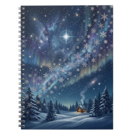 Celestial Aurora & Stars Winter Notebook Anteckningsbok