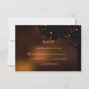Celestial Autumn Natt String Light Bröllop OSA Kort