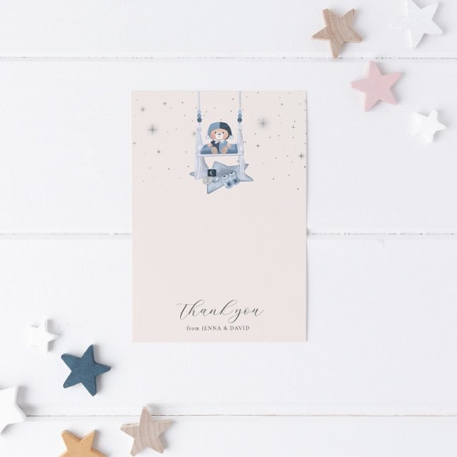Celestial Baby Bear Baby Shower Tack för ditt kort (Skapare uppladdad)