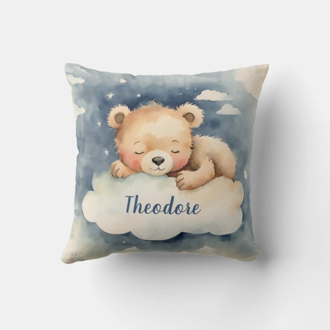 Celestial Baby Bear Boys Personlig Nursery Kudde (Baksida)