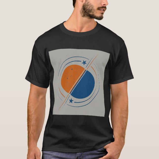 "Celestial Ballet: Binary Star System T Shirt (Framsida)