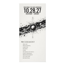 Celestial Band Bröllopsprogram Reklamkort