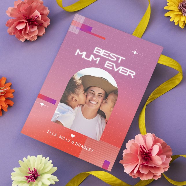 Celestial BÄSTA MAMMA NÅGONSIN Morsdag Foto Helgkort (Skapare uppladdad)
