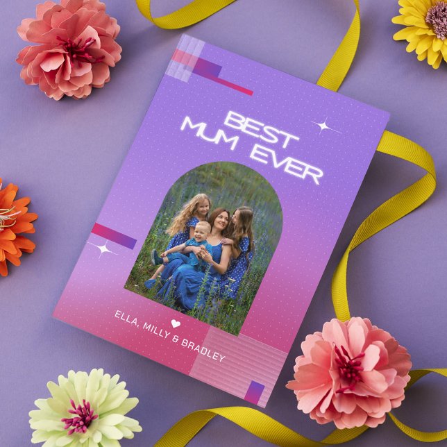 Celestial BÄSTA MAMMA NÅGONSIN Morsdag Foto Helgkort (Skapare uppladdad)