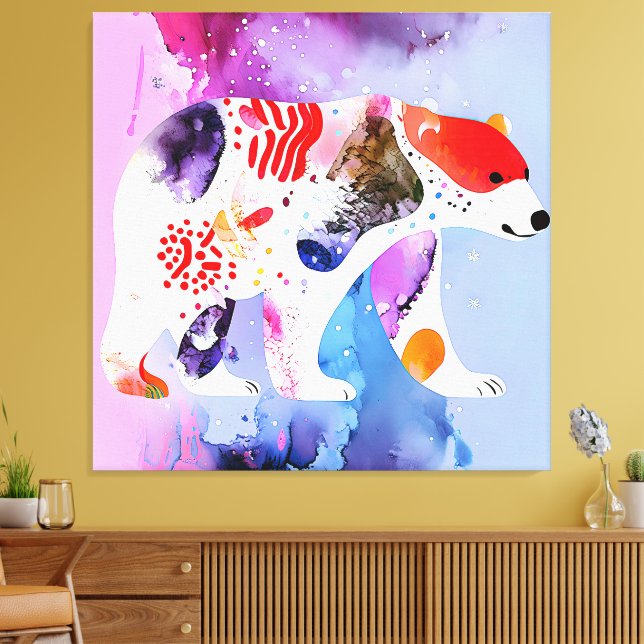 Celestial Bear med en sjömil Canvastryck (Insitu (Vardagsrum))