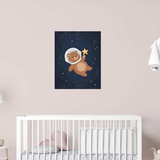 Celestial Bear Nursery Art Poster (Barnkammare 2)