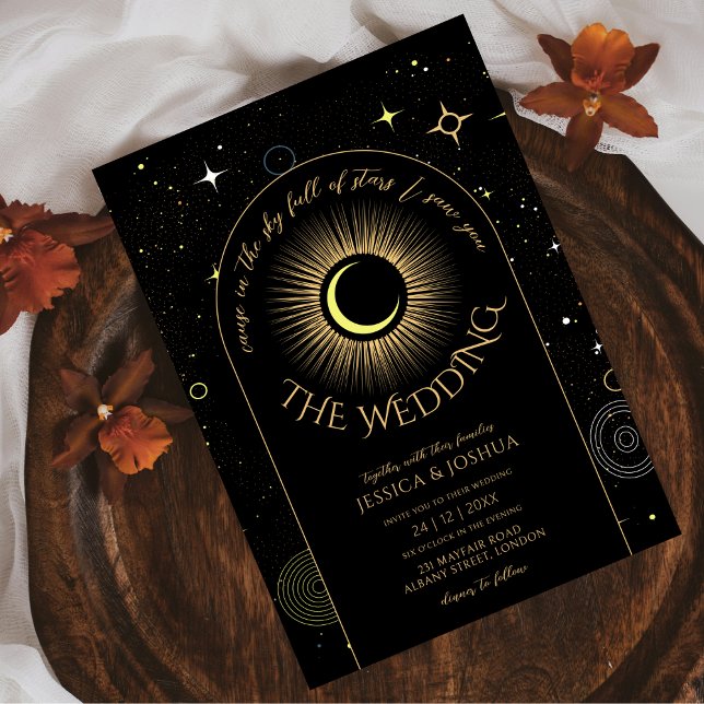 Celestial Black Arch i stjärnorna jag såg dig Inbjudningar (Skapare uppladdad)