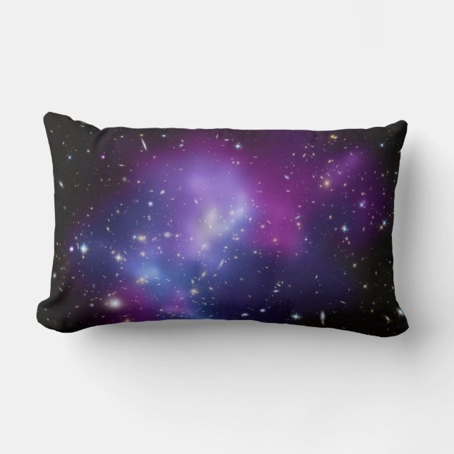Celestial Black Blue och Lila Galaxy Cluster Lumbarkudde (Framsida)