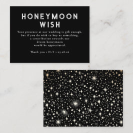 Celestial Black Bröllop Honeymoon Wish Tilläggskort